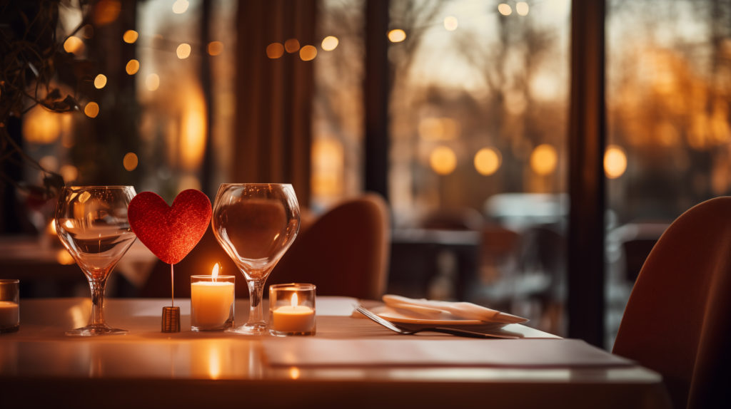 Adobe stock image of romantic Valentine's Day dining experience